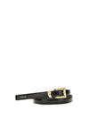 glossy leather logo print belt