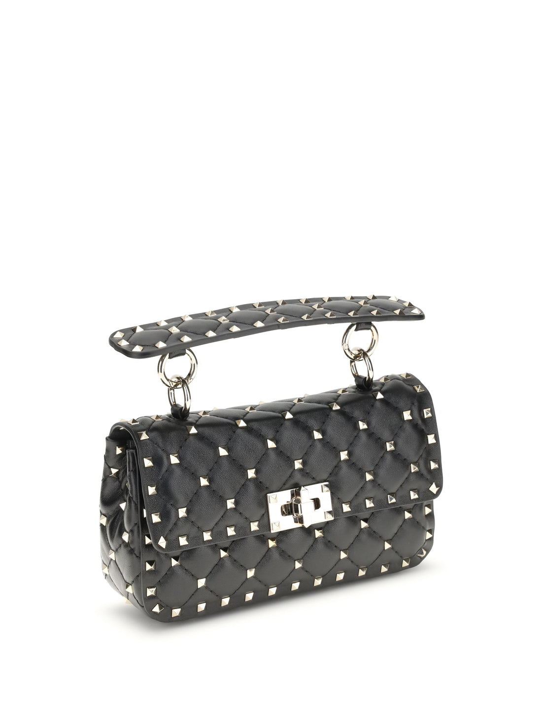 small leather rockstud spike handbag