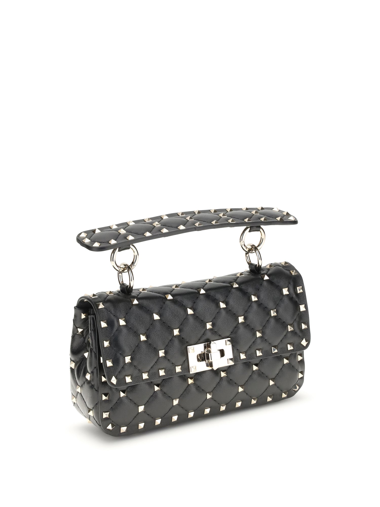small leather rockstud spike handbag