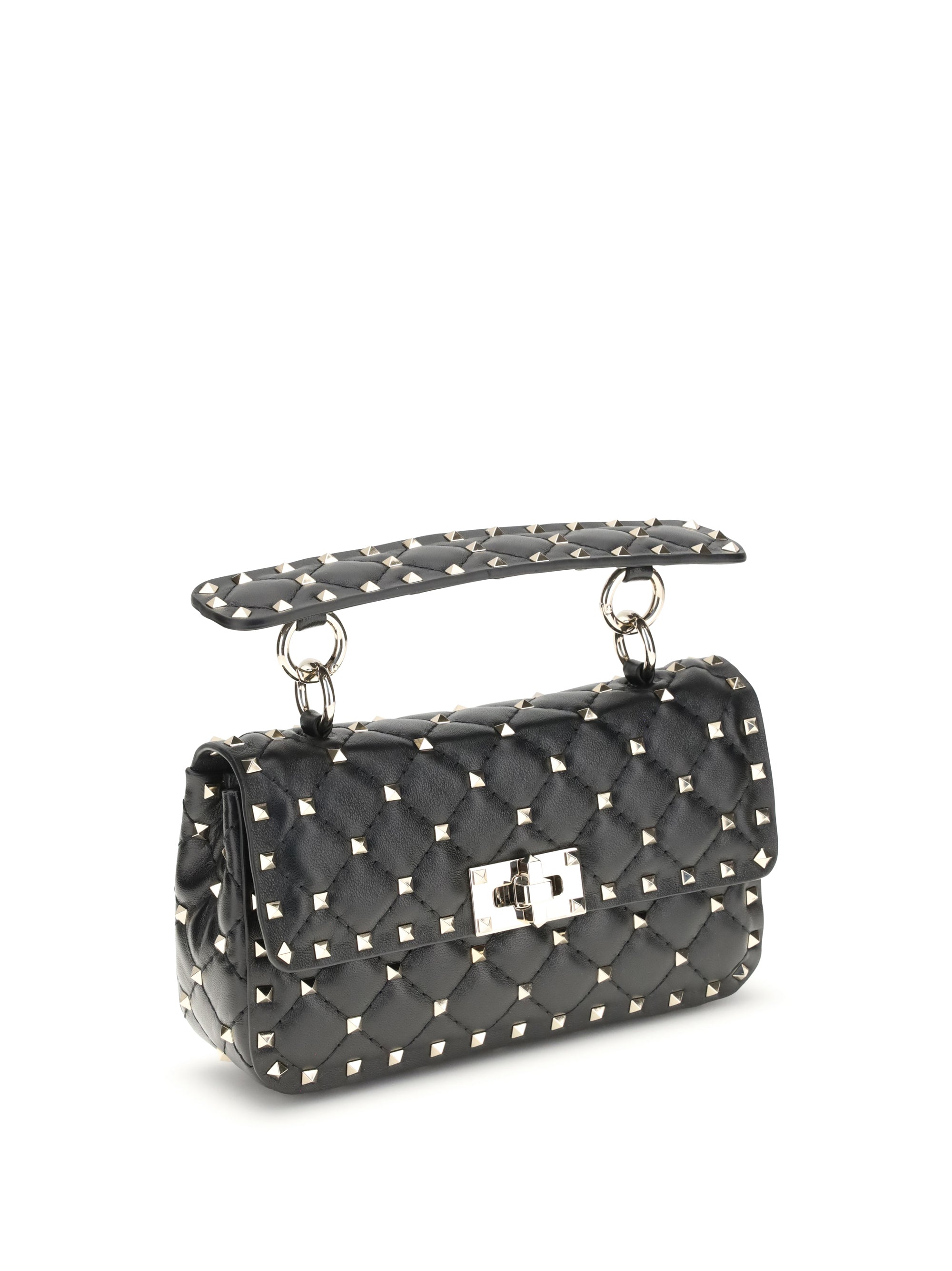small leather rockstud spike handbag