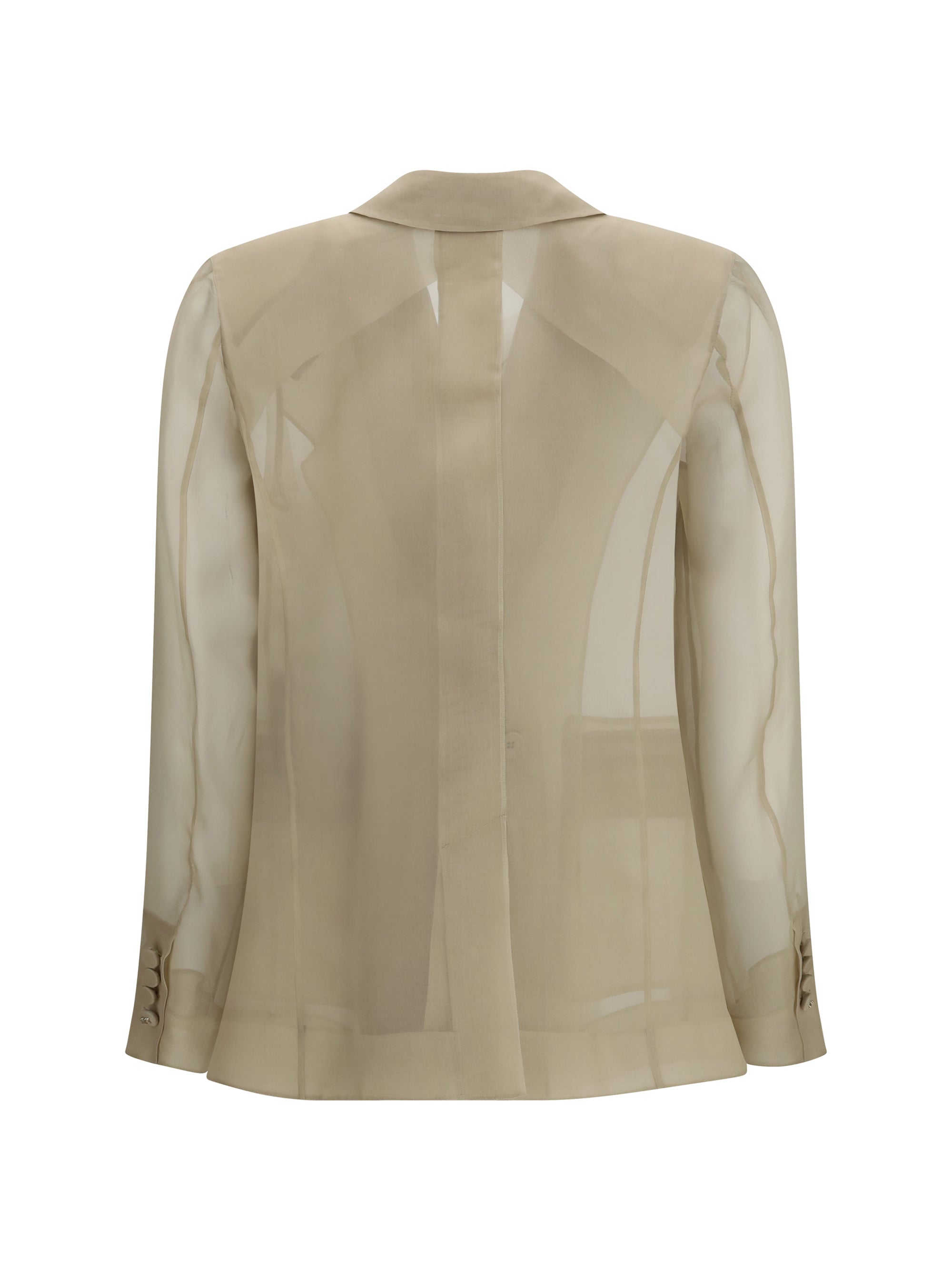 slogan jacket in silk organza