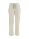track stretch-fleece pants with monili detailing