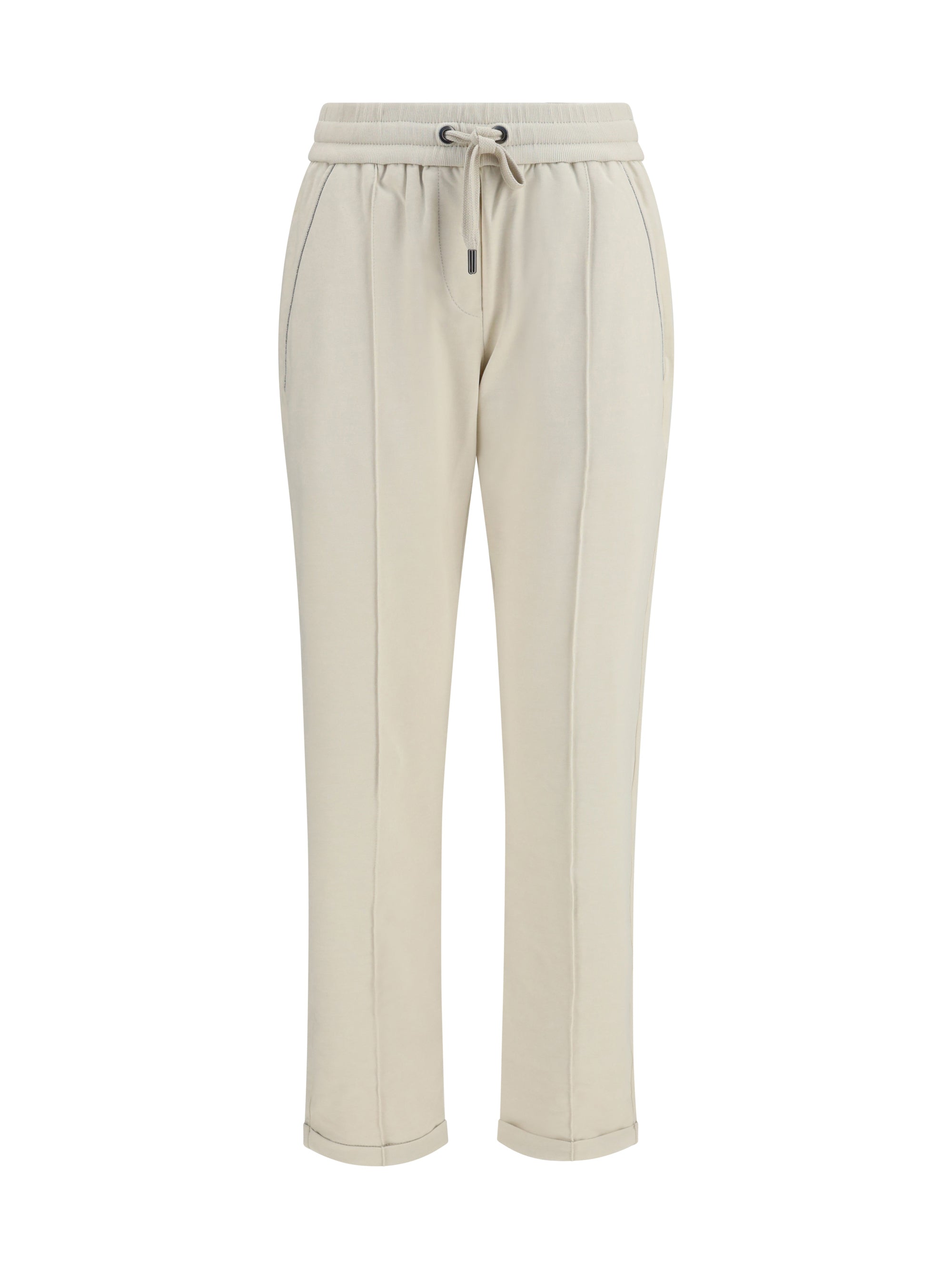 track stretch-fleece pants with monili detailing