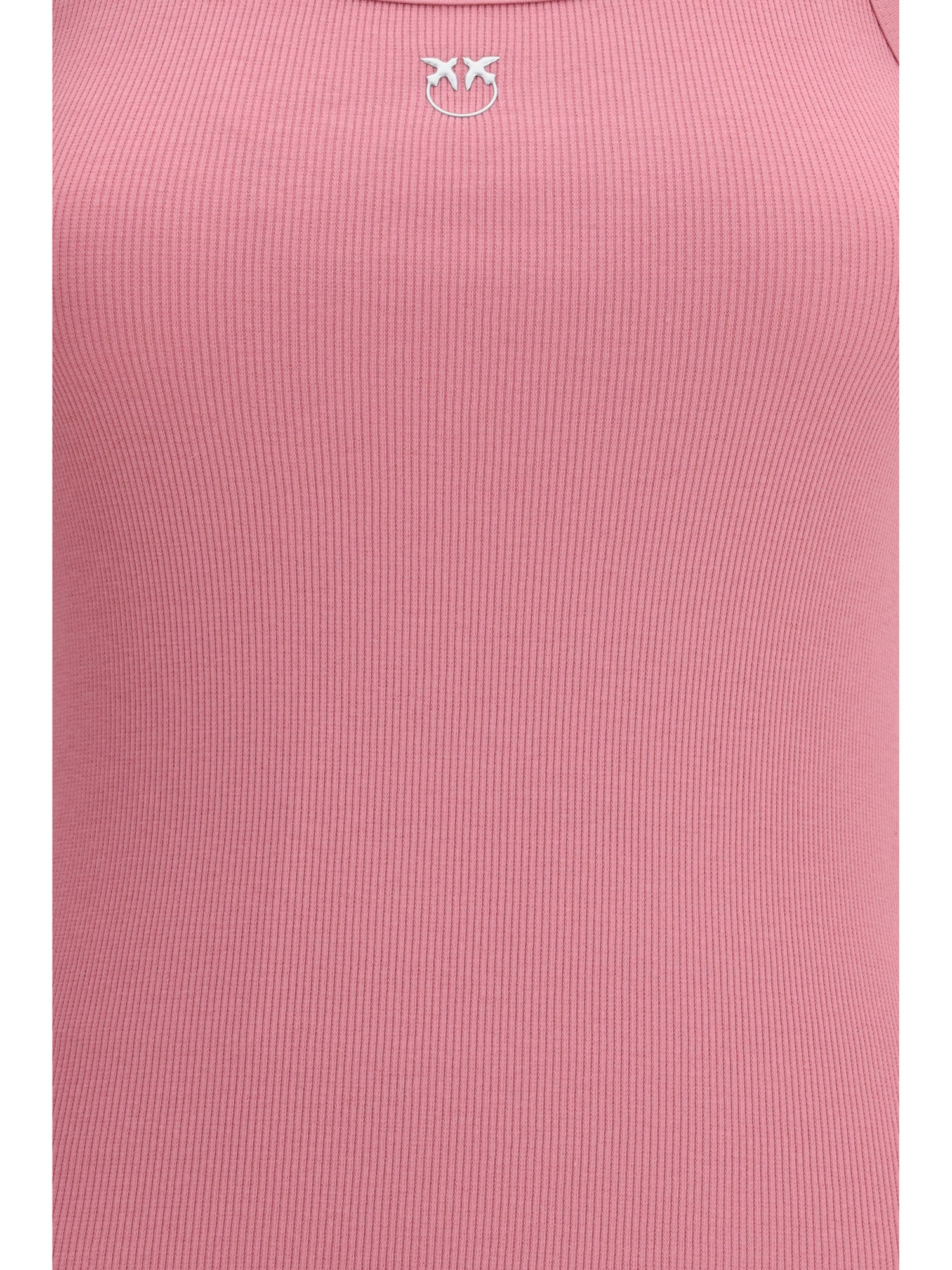 PINKO M ribbed tank top with love birds logo