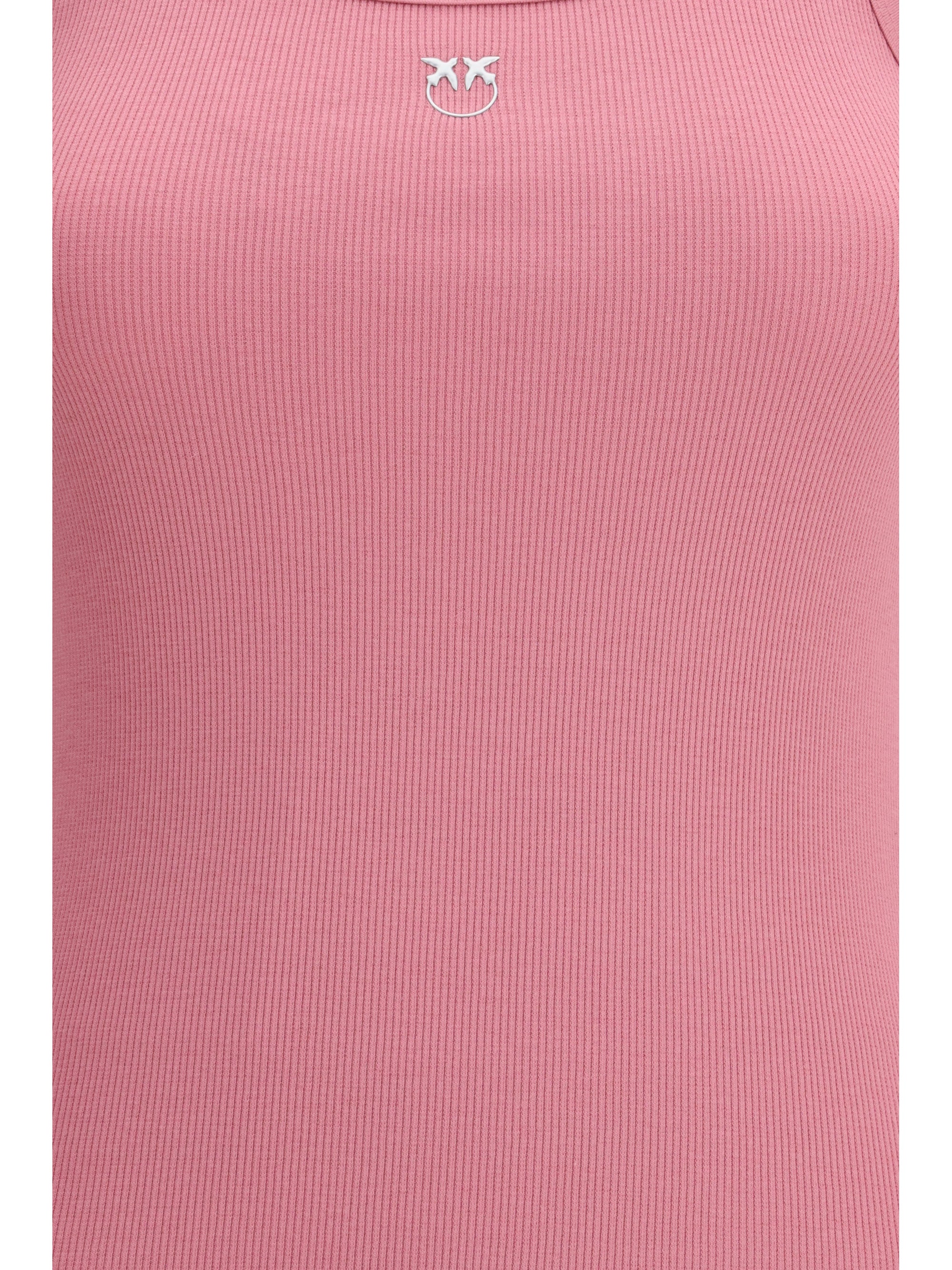 PINKO M ribbed tank top with love birds logo