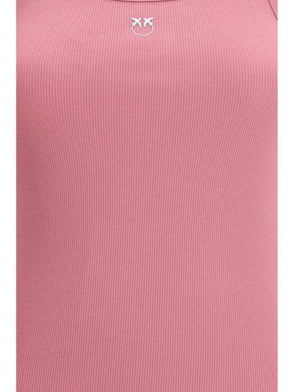 PINKO M ribbed tank top with love birds logo