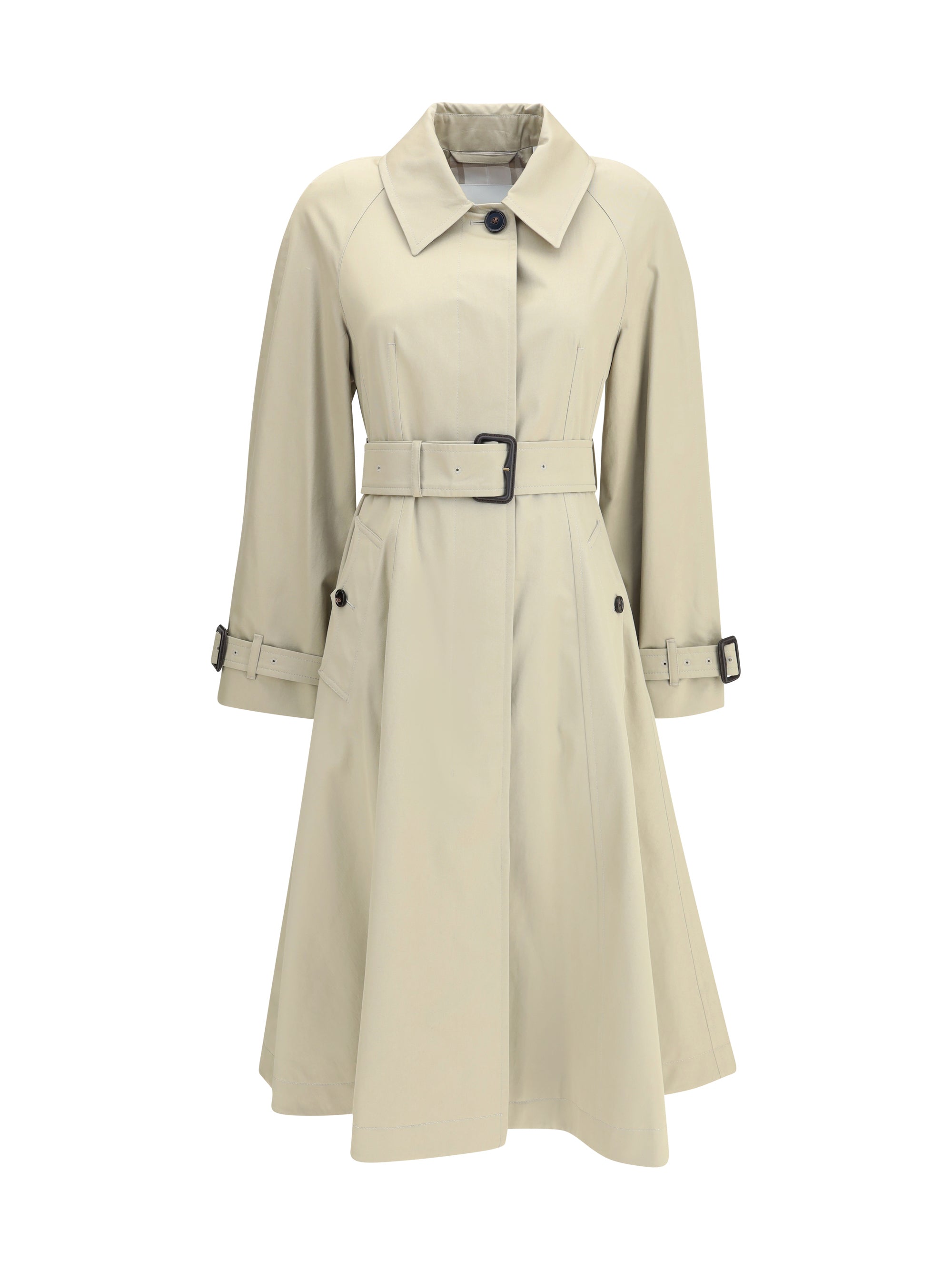 BURBERRY 8 ellingham fit-and-flare long gabardine trench coat