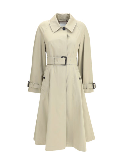 BURBERRY 8 ellingham fit-and-flare long gabardine trench coat