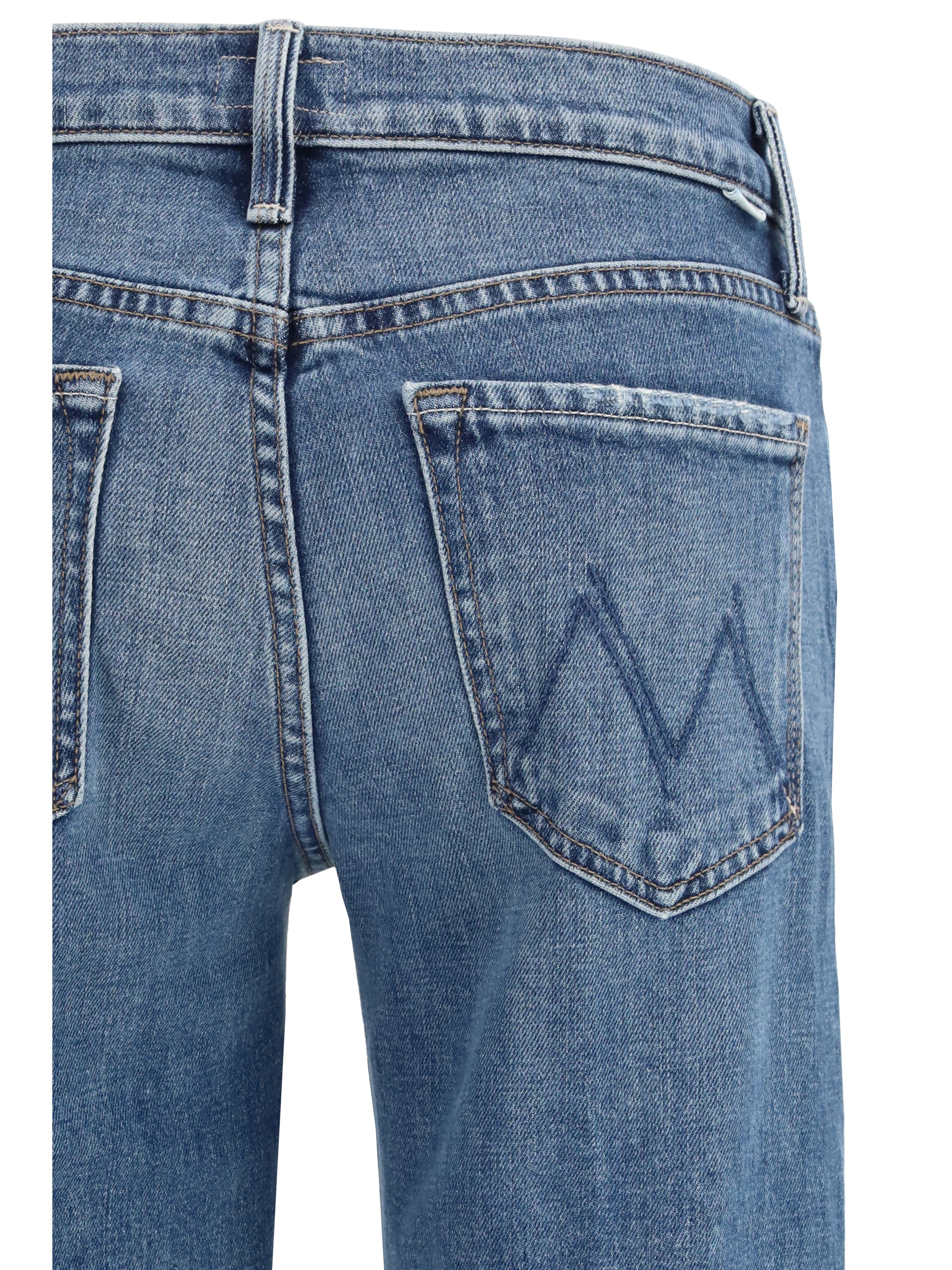 MOTHER DENIM 24 mid rise rambler zip ankle fray jeans 