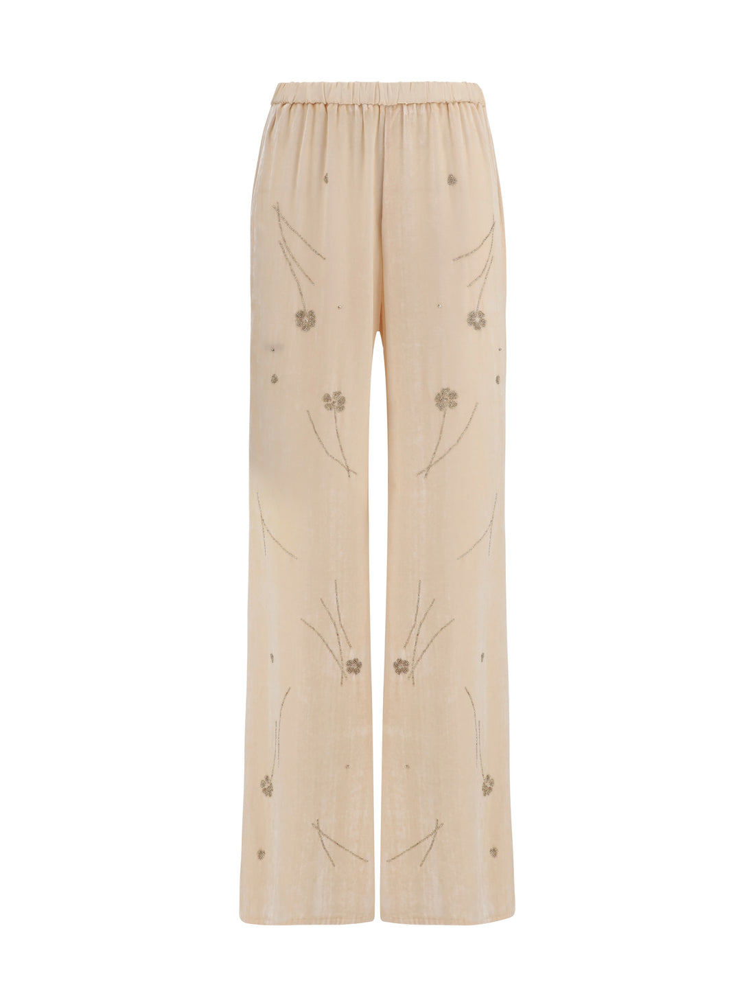 FORTE_FORTE 0 fleurs d’orient embroidered crushed velvet trousers