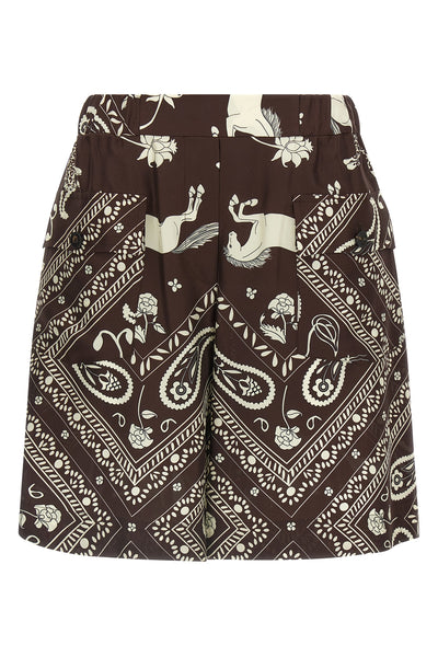 bandana print silk bermuda shorts