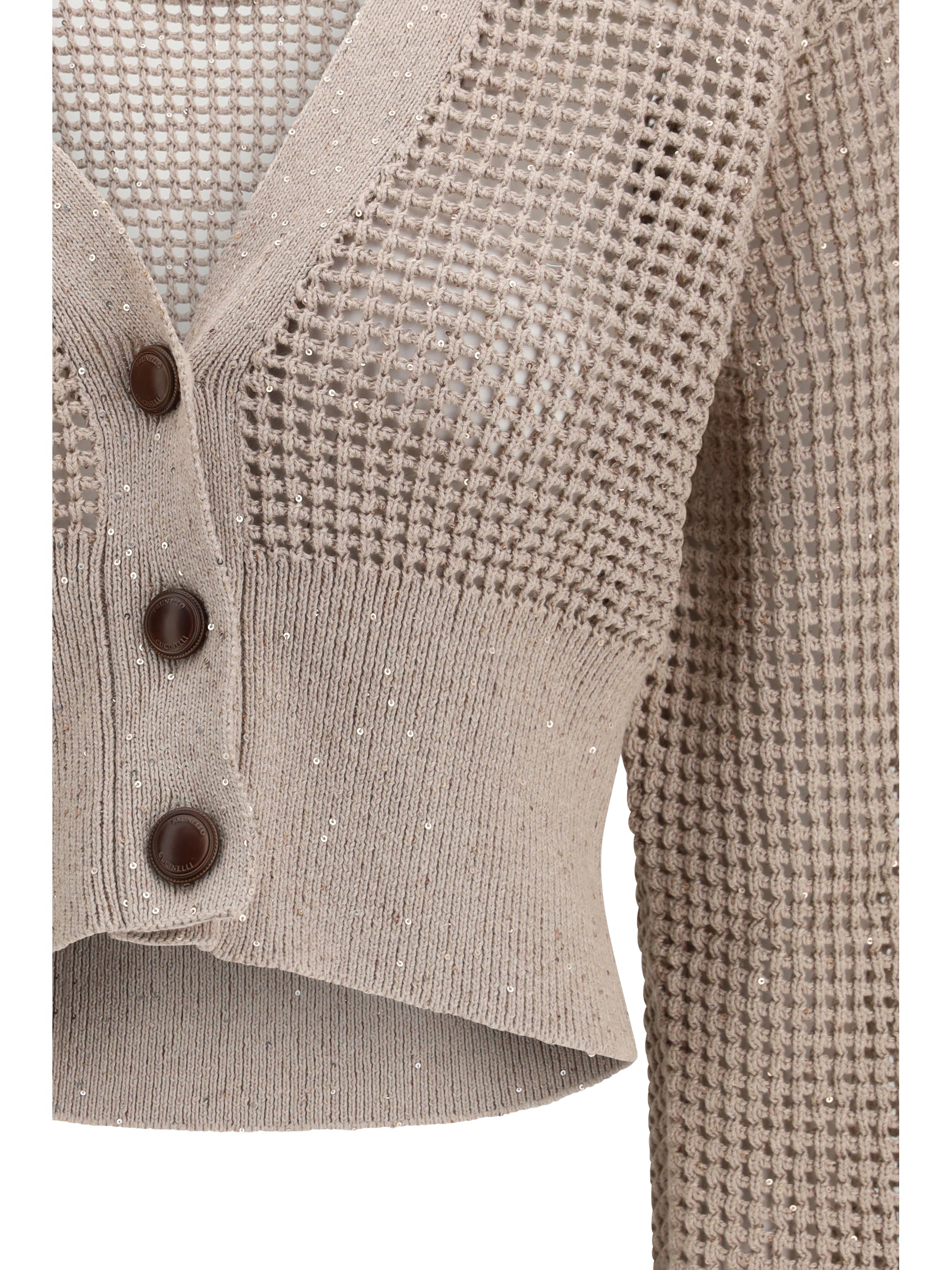 sequined mesh cardigan
