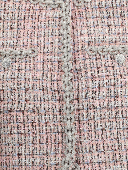 SELF-PORTRAIT 6 bouclé fur cuffed jacket 