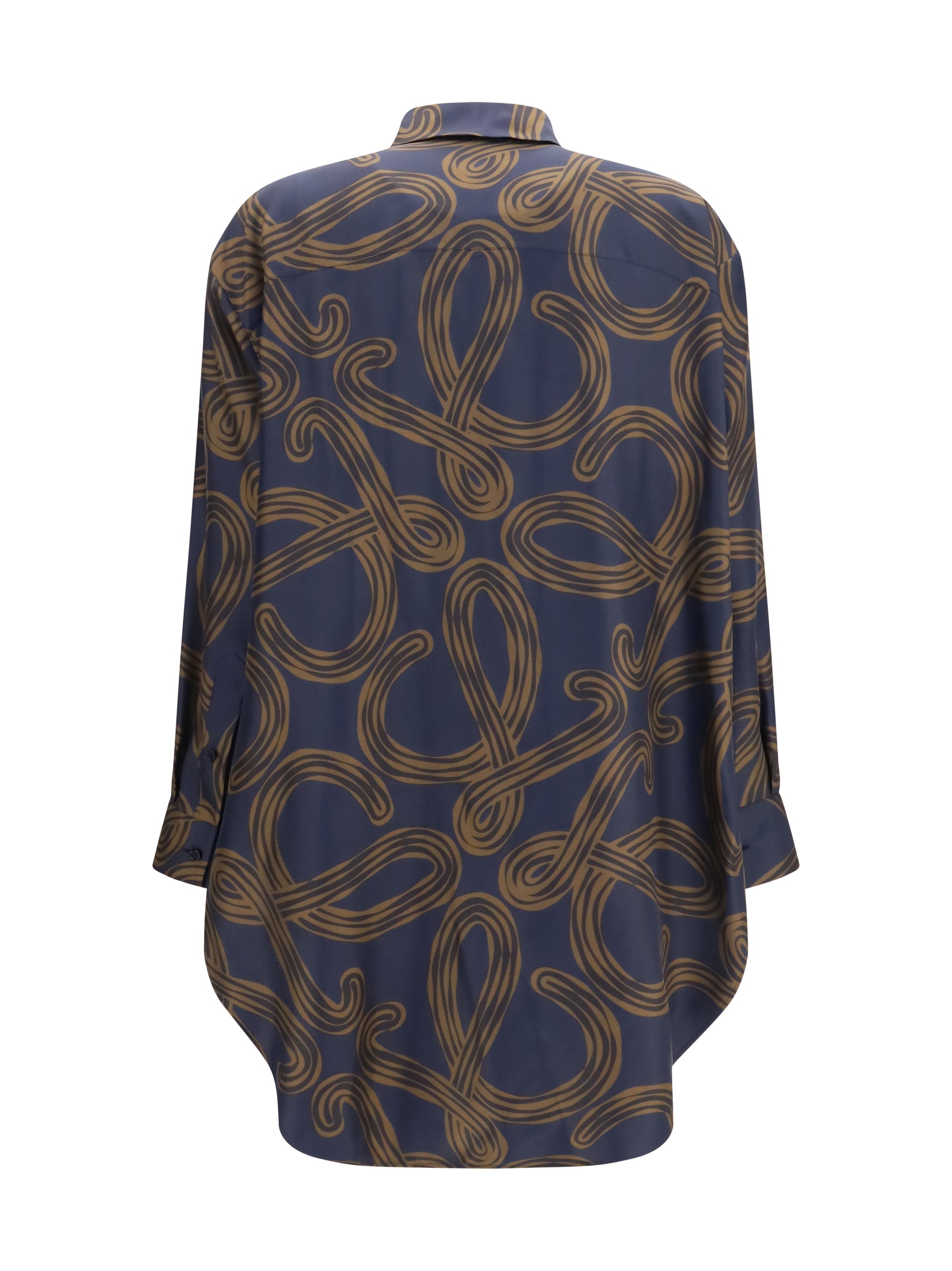 lightweight printed silk twill shirt