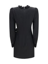 silk jacquard mini dress with ruffles