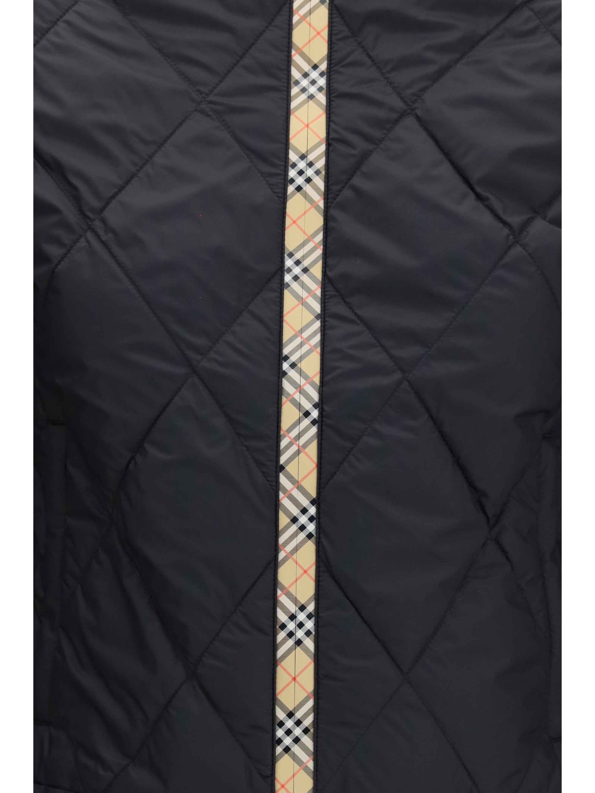 bramford quilted nylon jacket with check tape