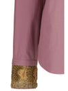 cotton shirt with floral embroidered cuffs