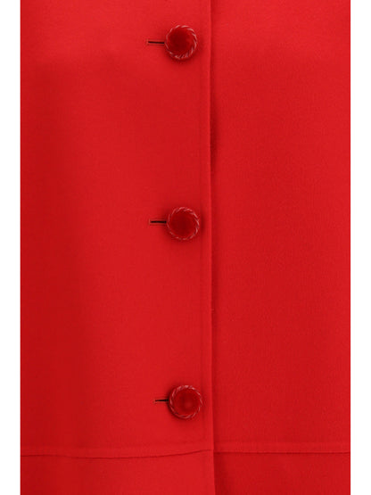 VALENTINO 44 single-breasted compact drap coat