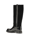high suede and smooth leather boots