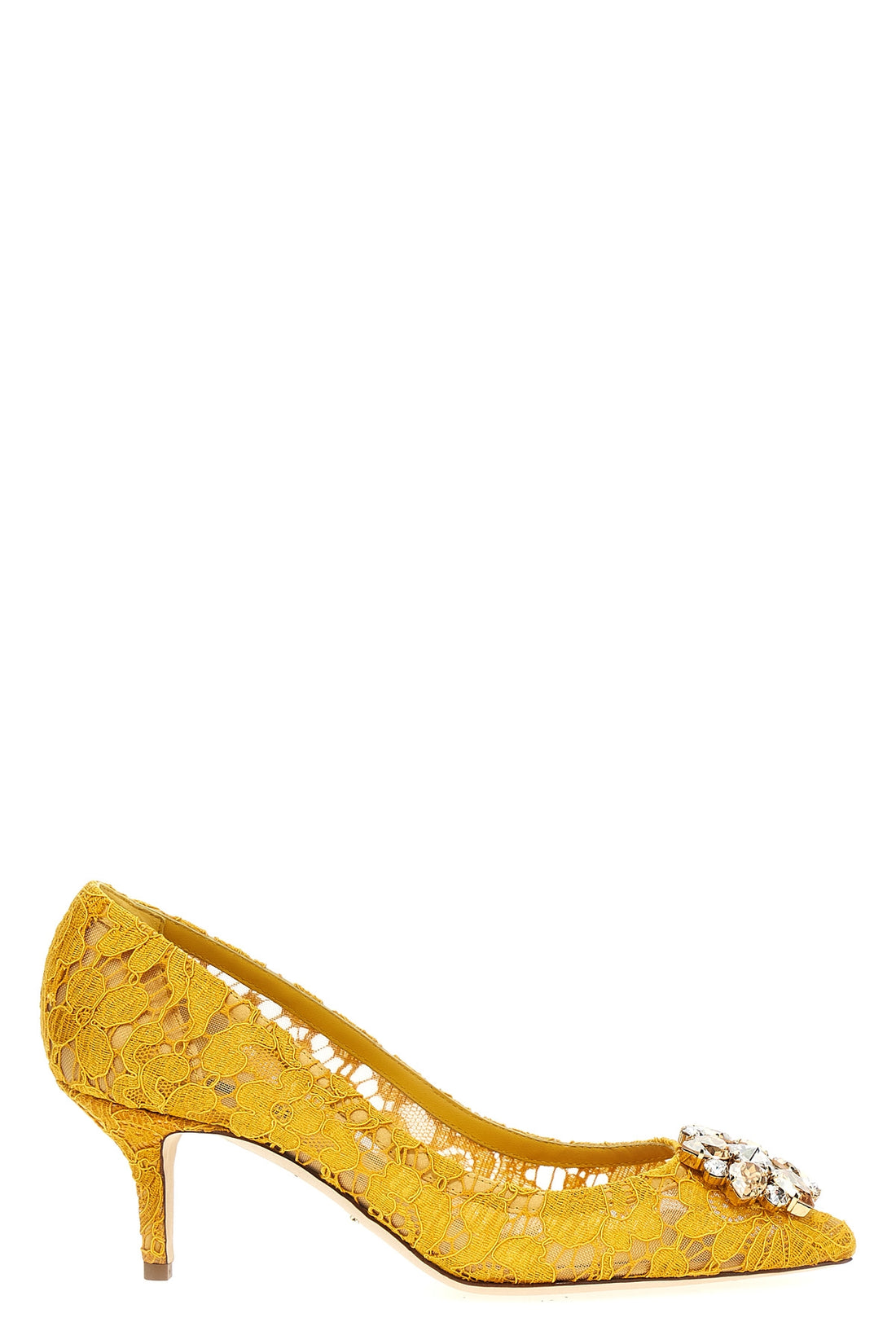 DOLCE &amp; GABBANA 36 bellucci lace covered mesh pumps