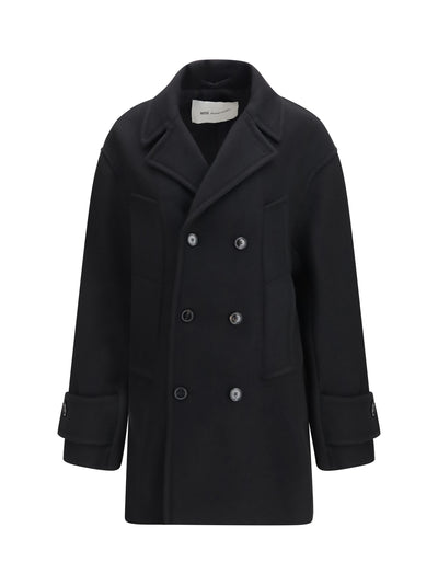 virgin wool short caban coat