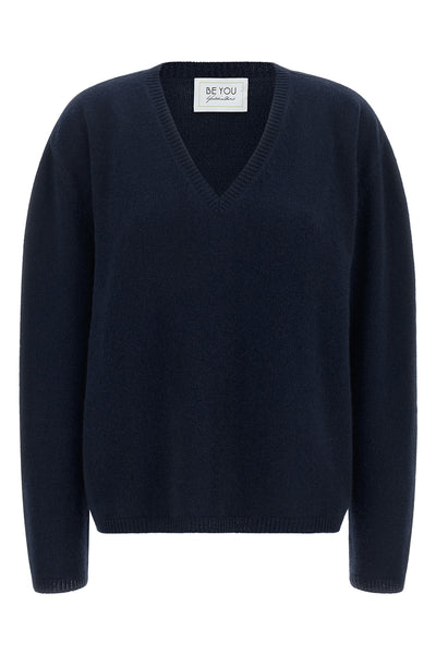 the be you v-neck sweater exemplifies the refined construction of knitwear throu