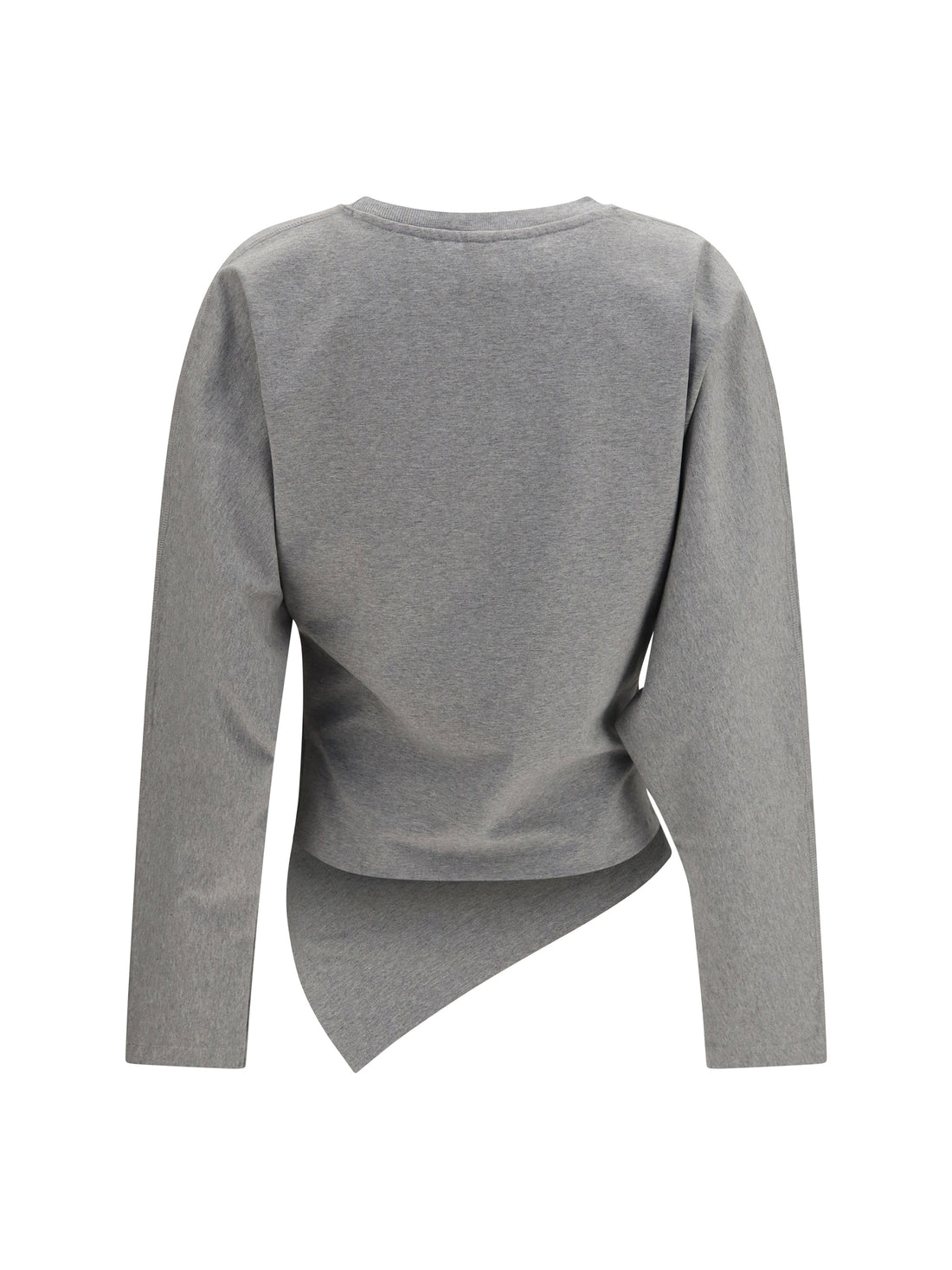 GANNI M asymmetric draped stretch cotton top