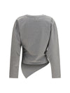 asymmetric draped stretch cotton top