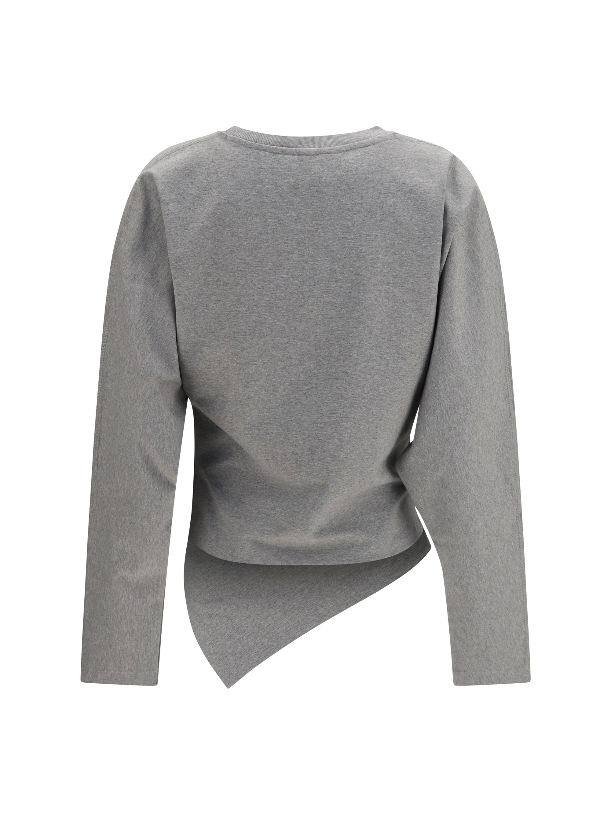 asymmetric draped stretch cotton top