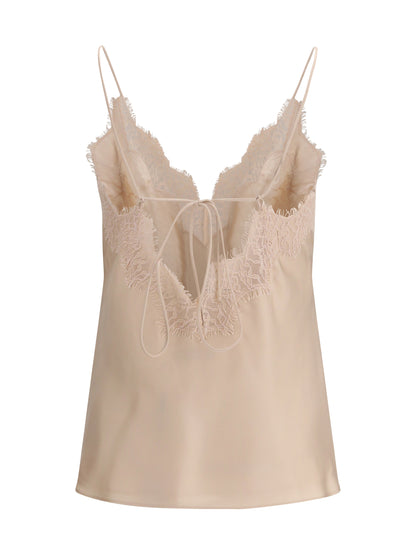 ROHE 36 silk camisole with lace detailing