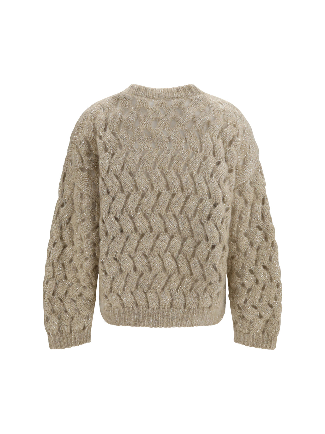 BRUNELLO CUCINELLI M dazzling zigzag cables mohair and wool sweater