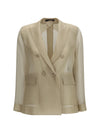 slogan jacket in silk organza