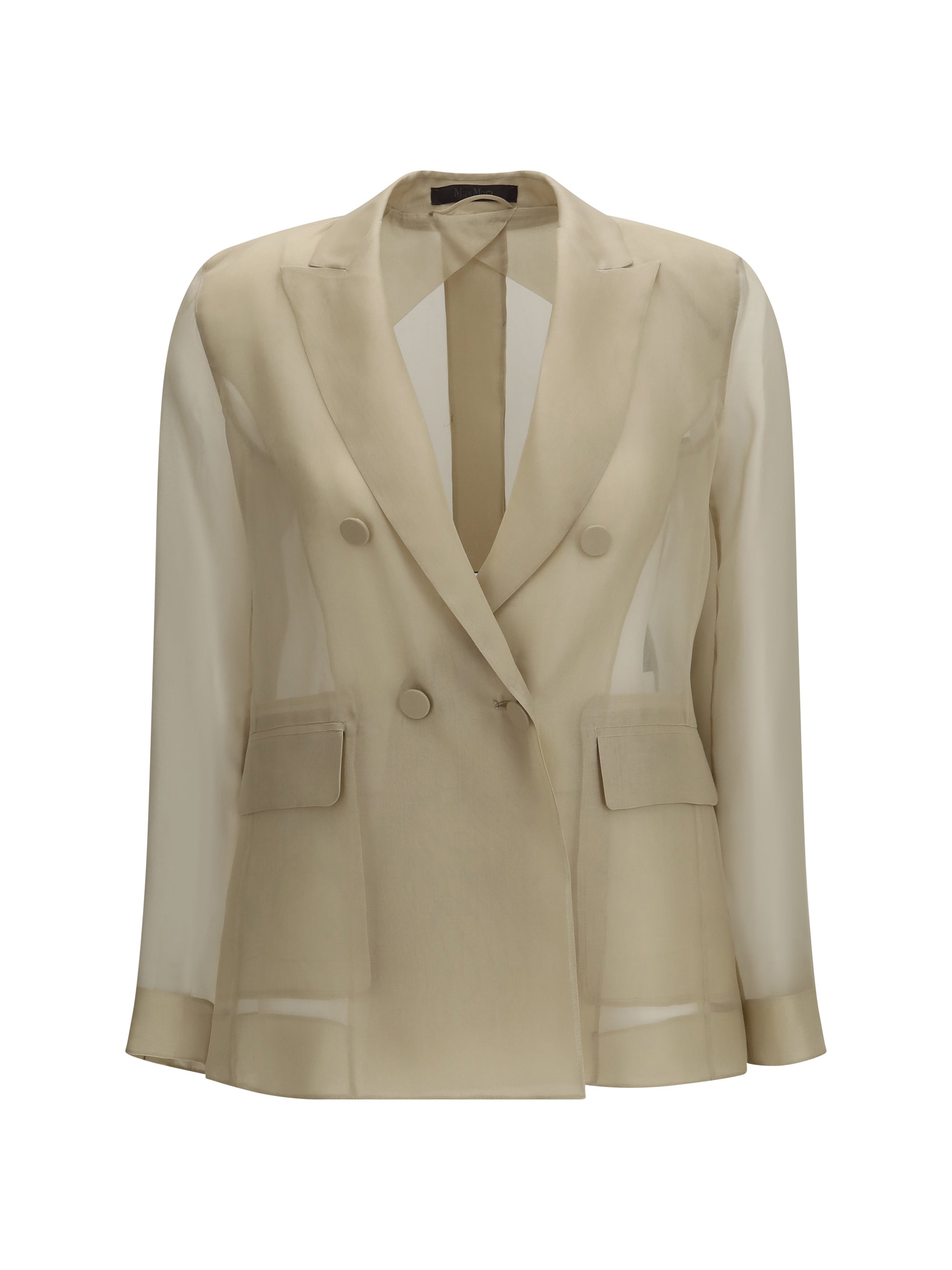 slogan jacket in silk organza