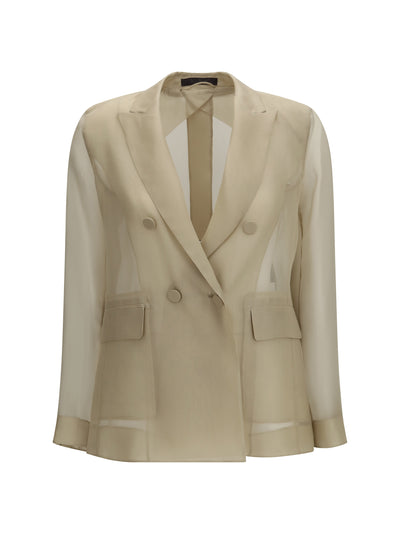 slogan jacket in silk organza