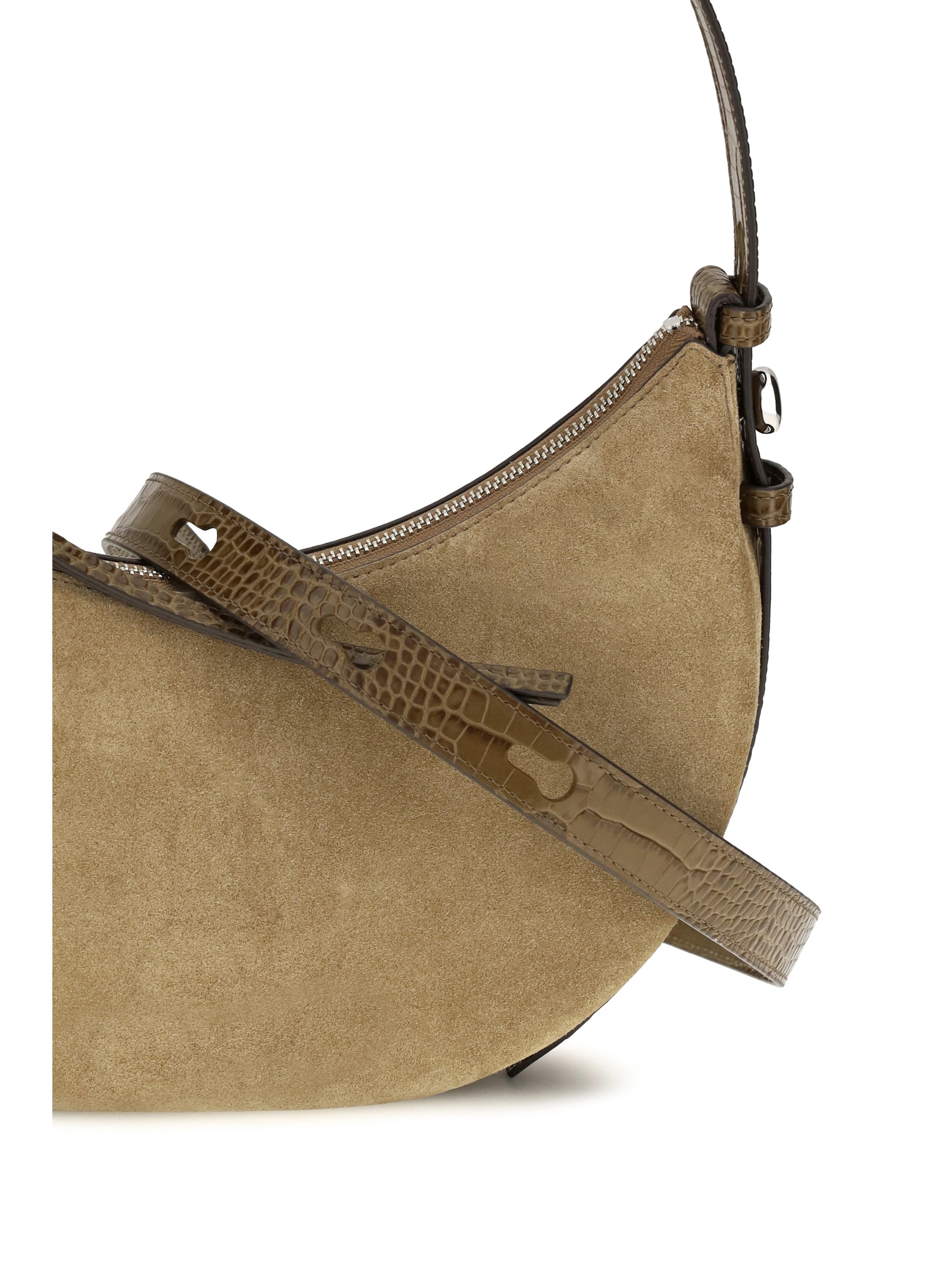 romy suede half moon bag