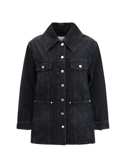 GANNI S-M washed denim jacket