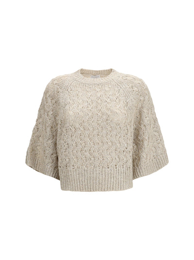 open-knit construction sweater