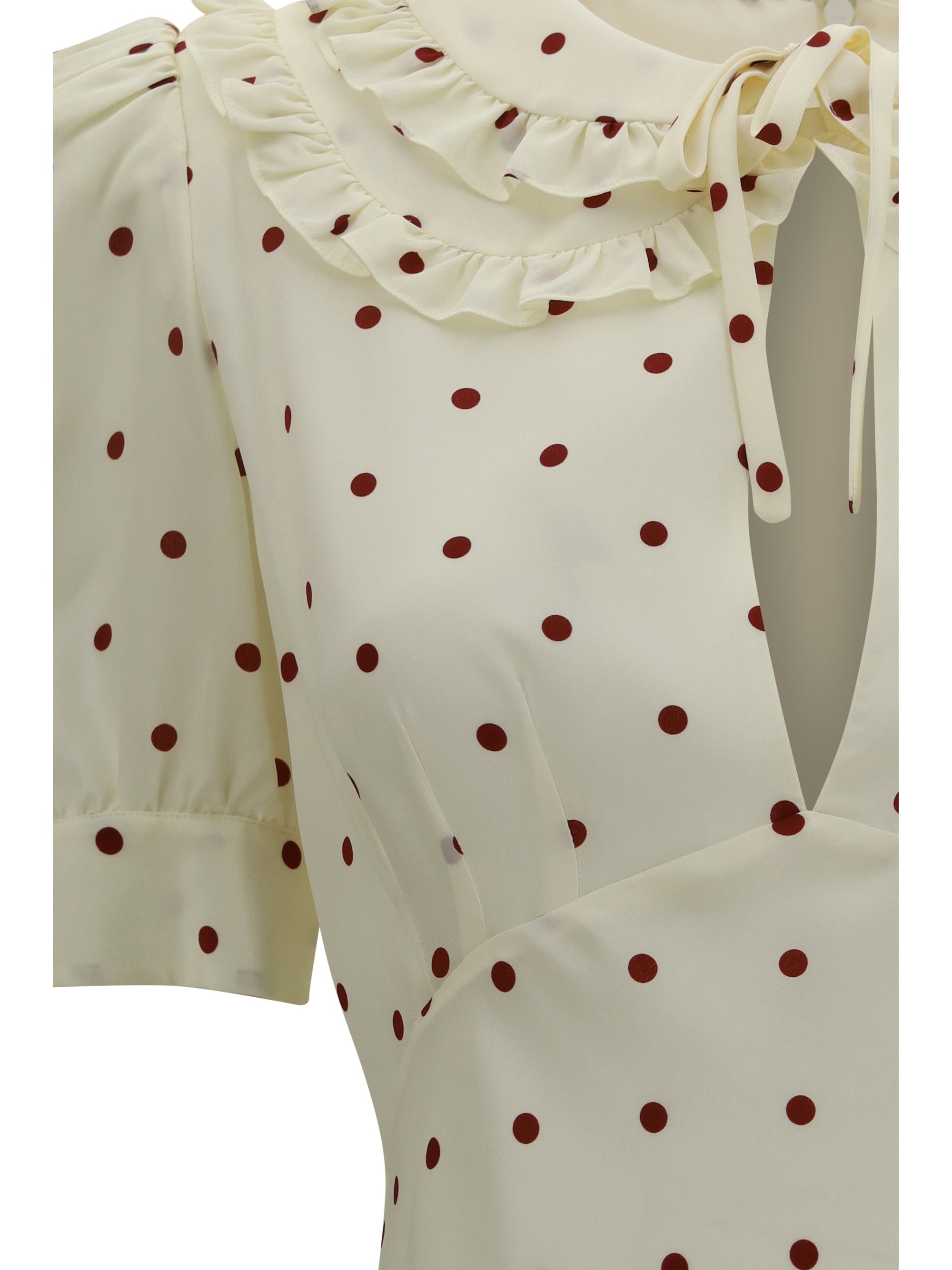 silk polka-dot midi dress