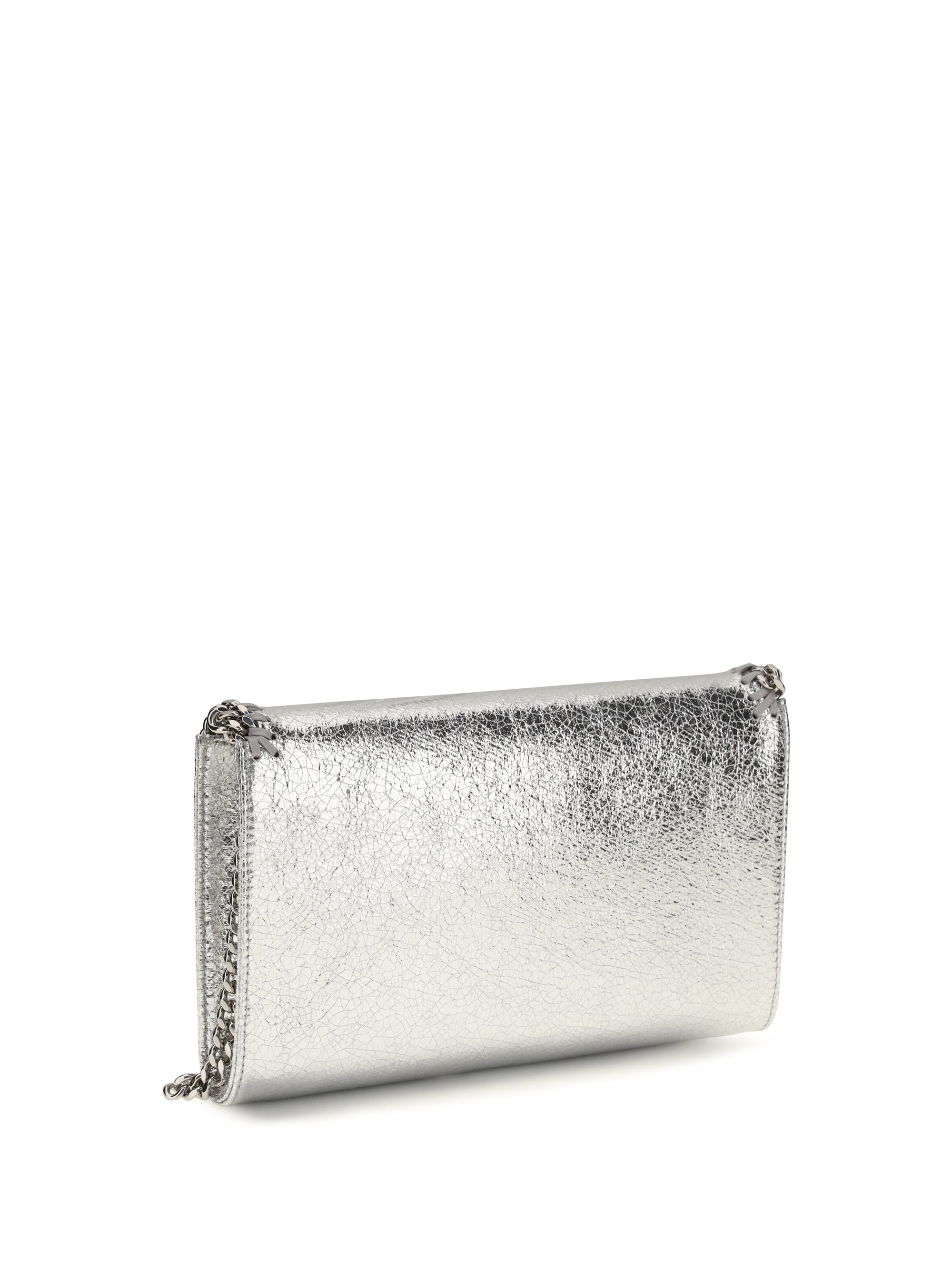 falabella metallic fabric shoulder bag