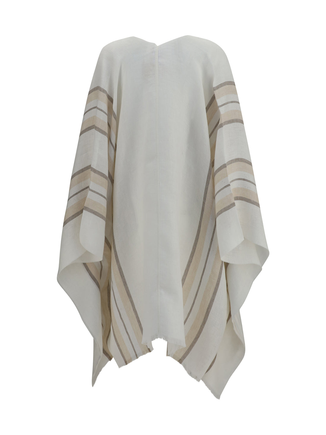 BRUNELLO CUCINELLI OS open poncho in linen, cashmere and silk blend