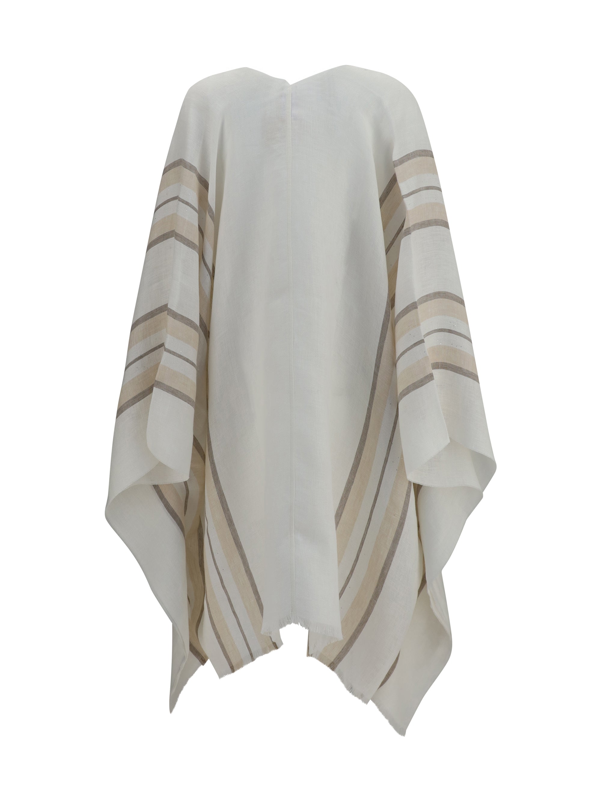 open poncho in linen, cashmere and silk blend