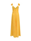 long v-neck dress