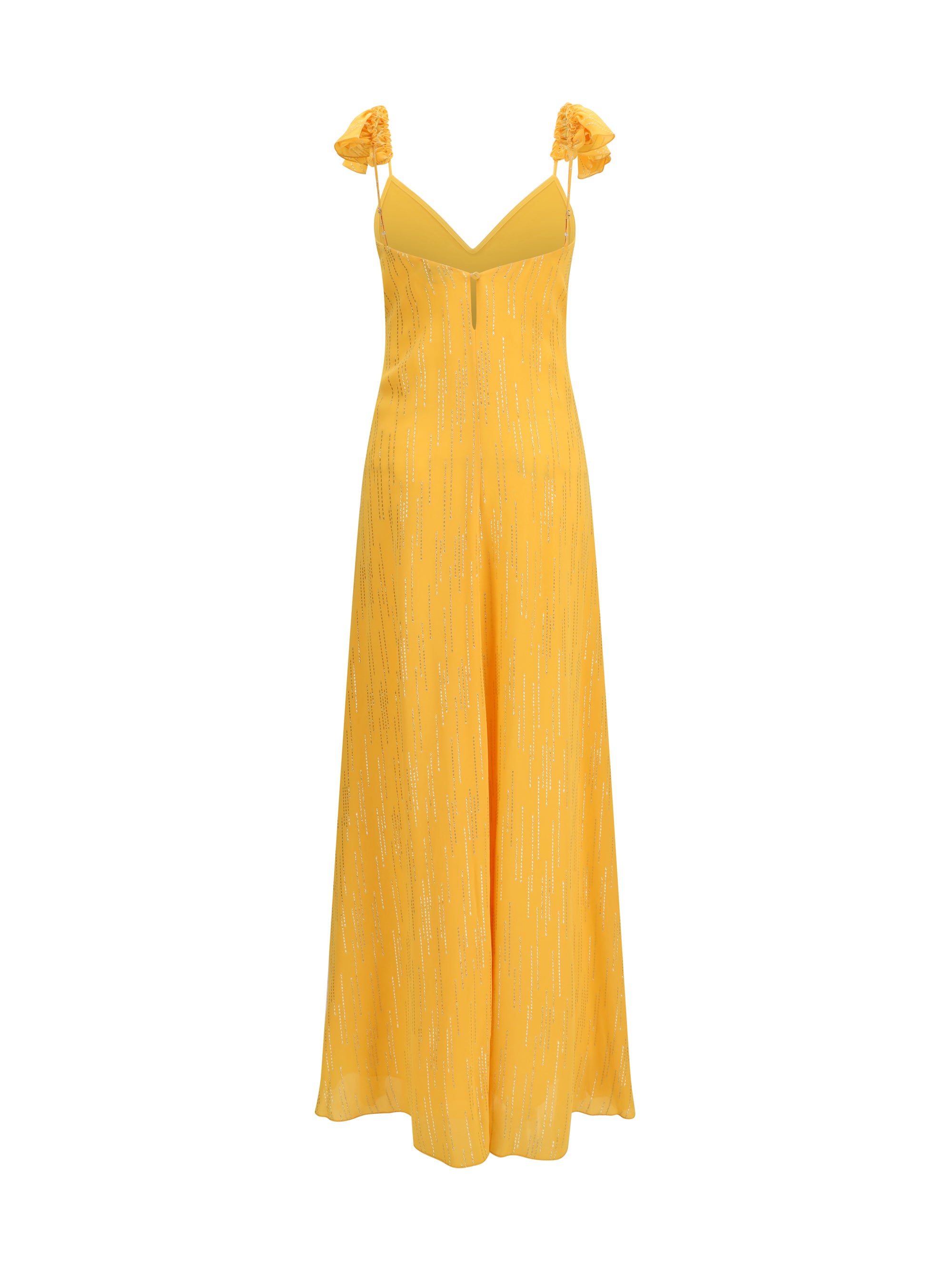 long v-neck dress