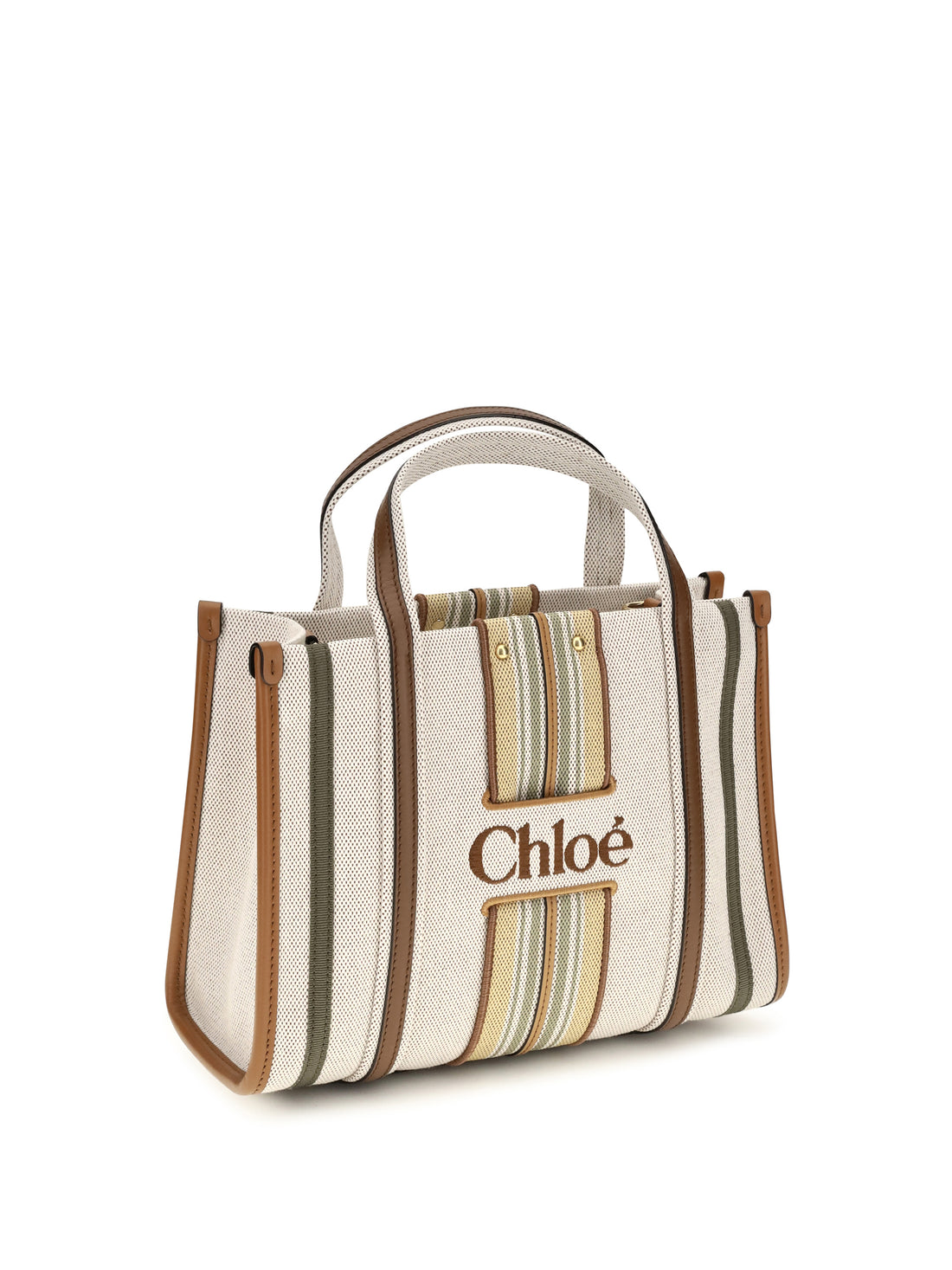 CHLOÉ OS small woody loop canvas tote bag