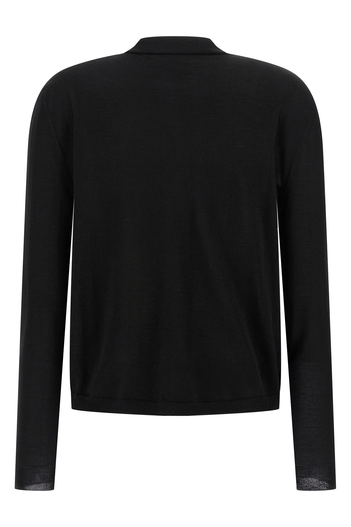 cardigan in two-tone wool and silk yarn