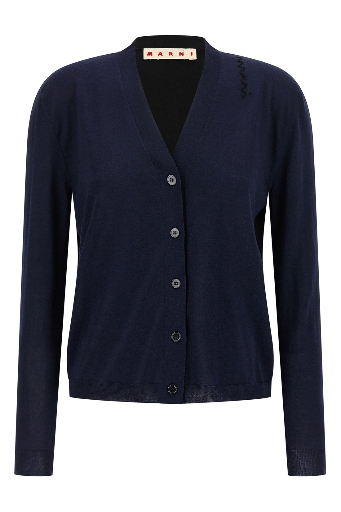 MARNI 42 cardigan in two-tone wool and silk yarn