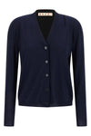 cardigan in two-tone wool and silk yarn