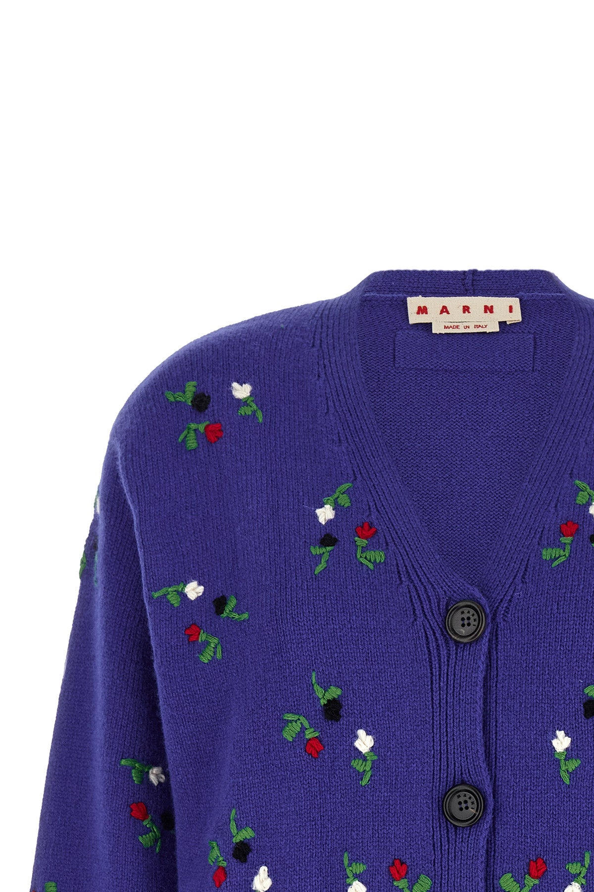 the marni cardigan in virgin wool and cashmere blend embodies a sophisticated an
