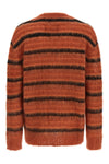 brushed striped mohair cardigan