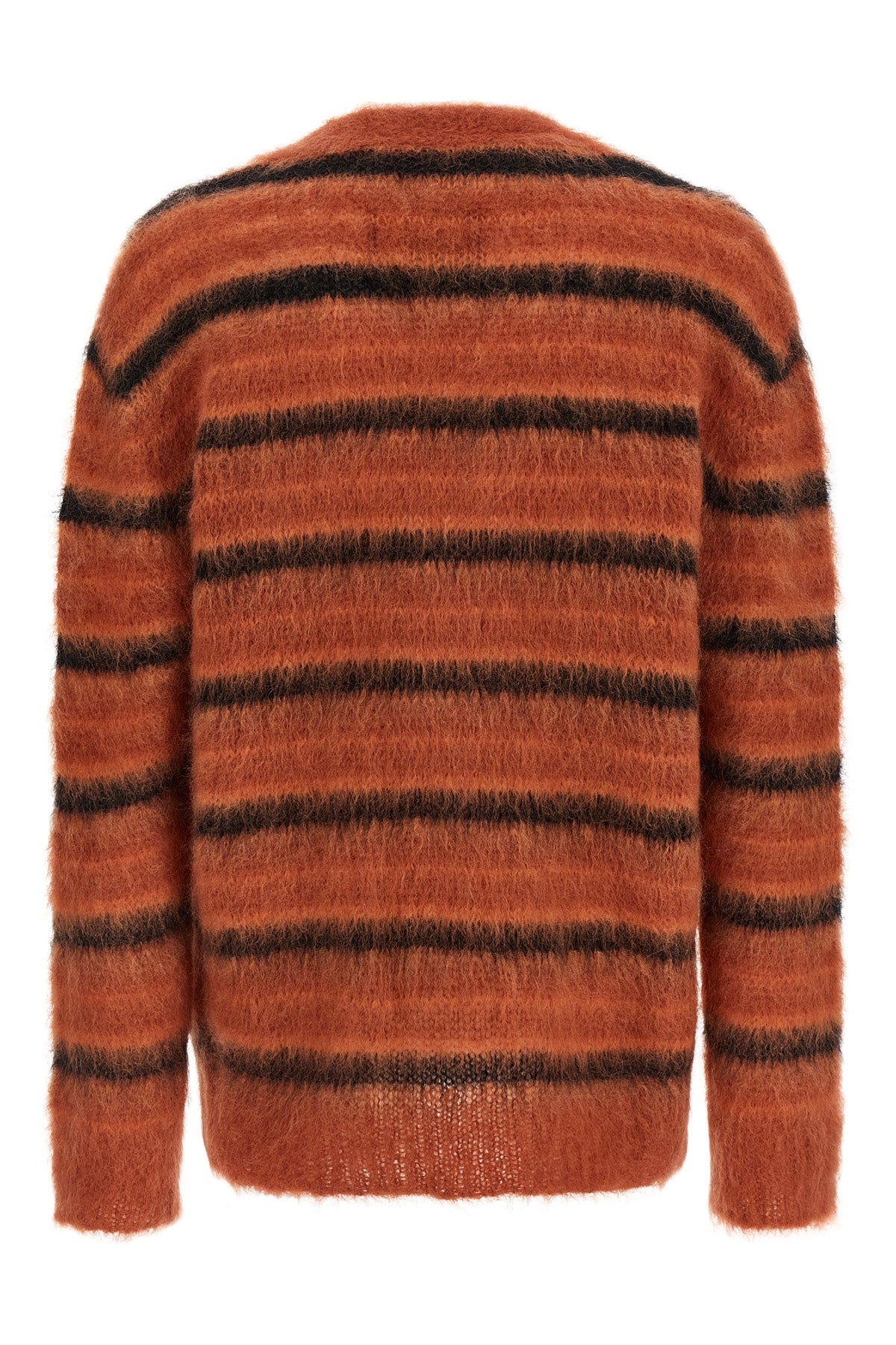 brushed striped mohair cardigan